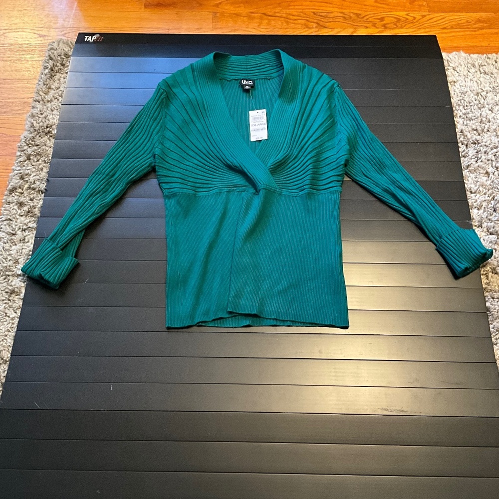 I.N.C. International Concepts Women's Ribbed Surplice Pullover Sweater
